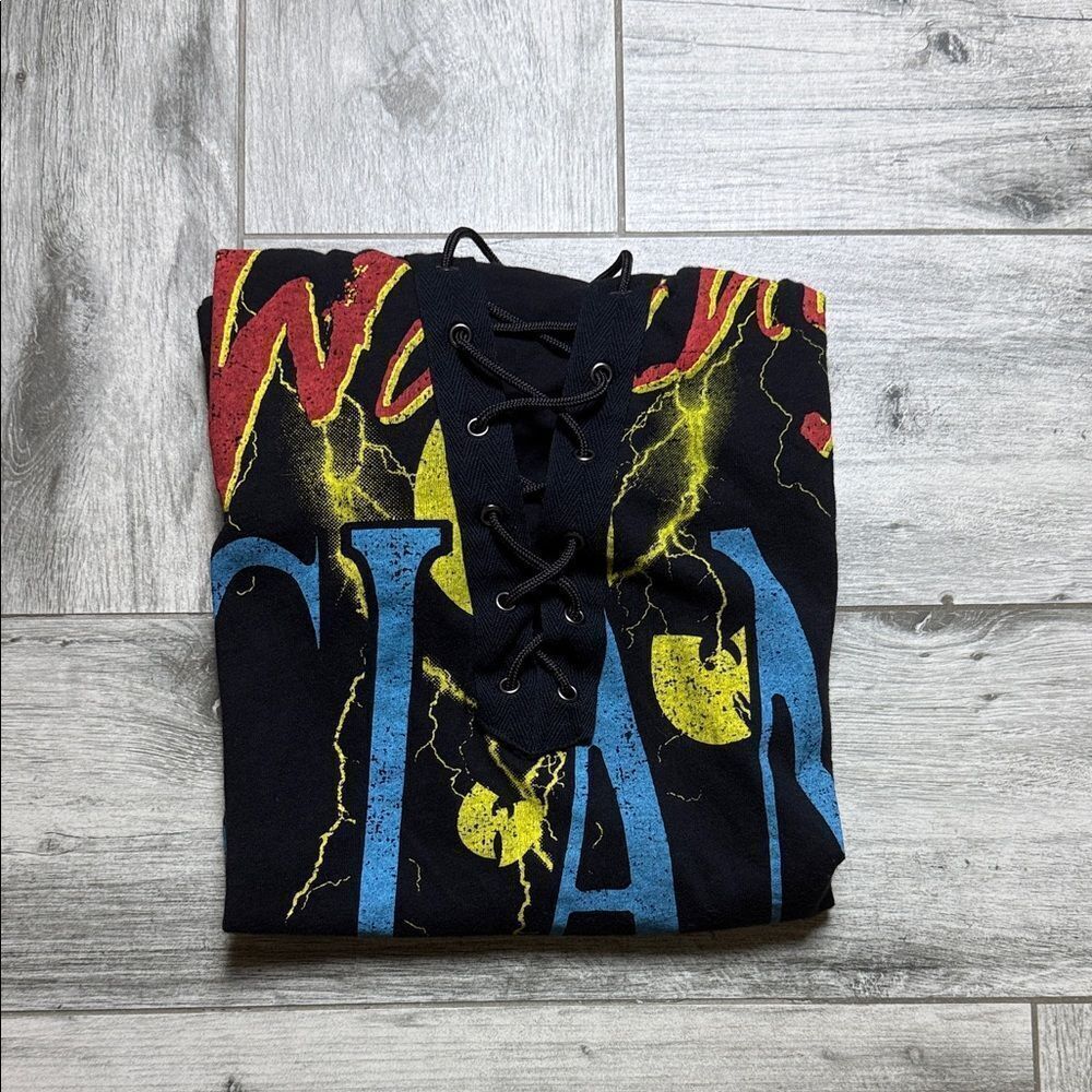 Women's Wu-Tang Clan Black Graphic Lace-Up Tee